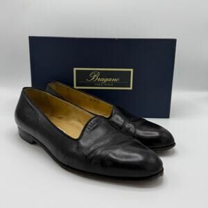 Vintage Bragano Cole Haan Black Leather Loafers Italy Men's 9.5 Classic Slip On